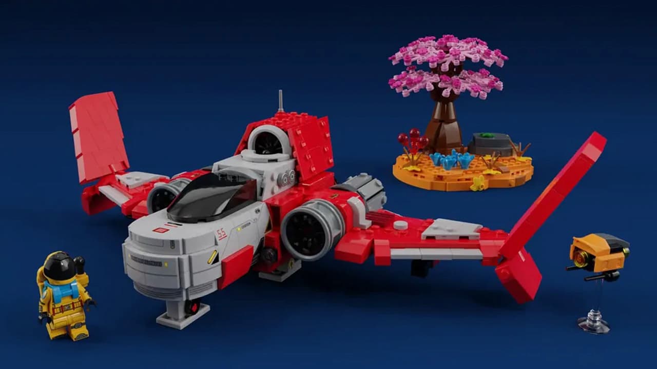 A Lego version of a ship from No Man's Sky