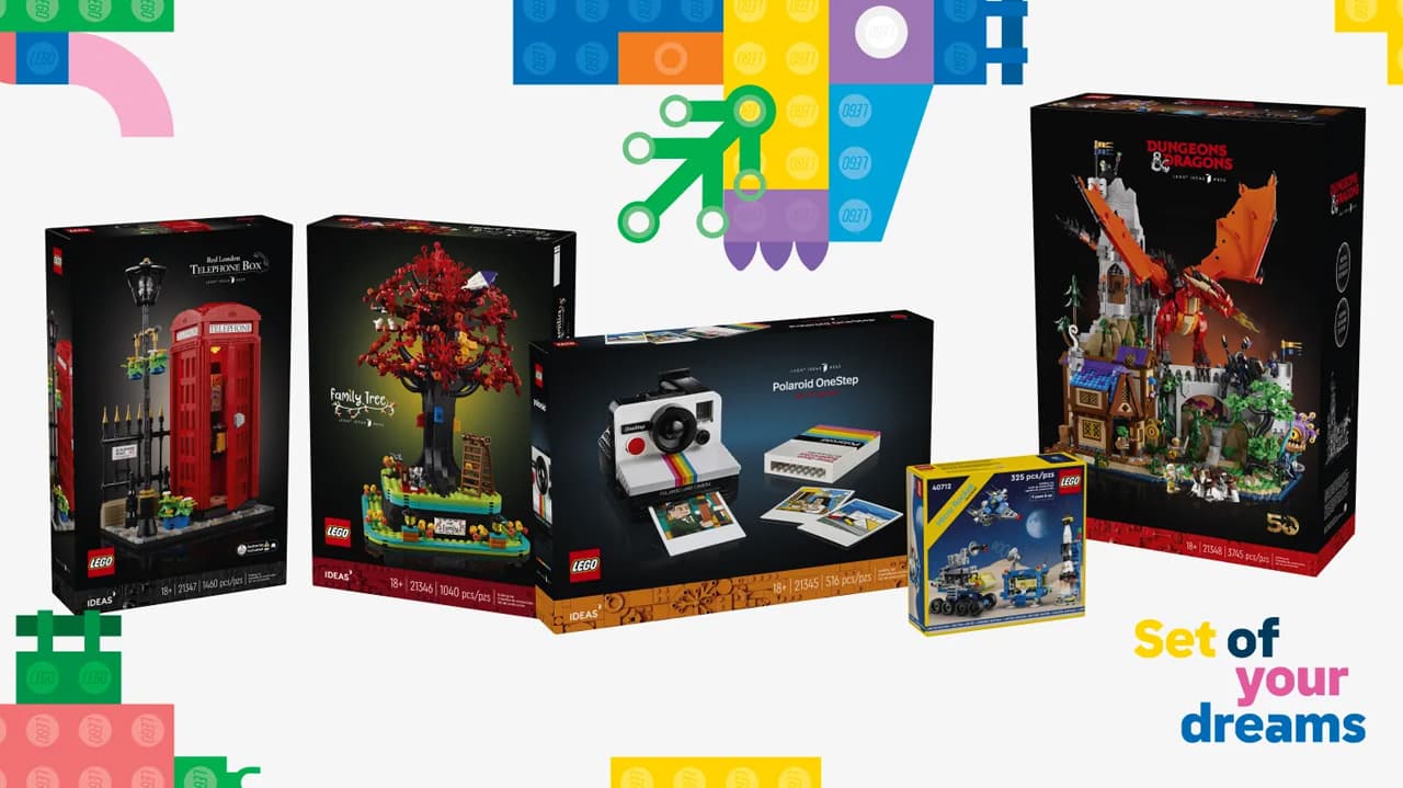 Images of several Lego sets, prizes for the Lego GWP Competition