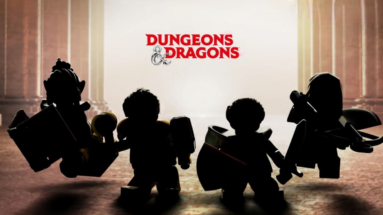 Four Lego characters silhouetted against the words Dungeons and Dragons